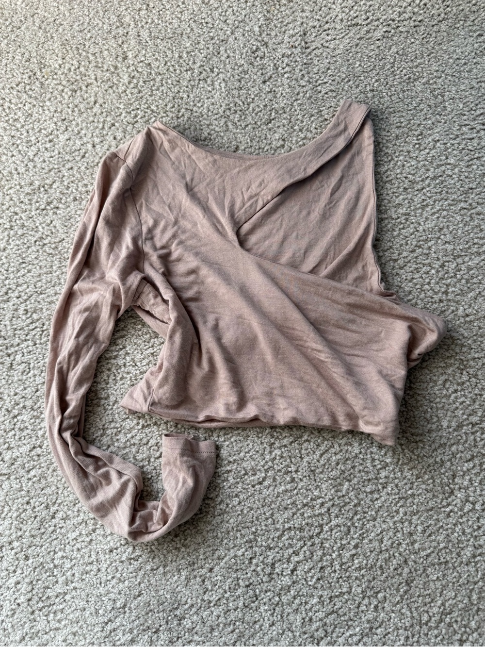 Cropped Long-Sleeve Wrap Top in Dusty Mauve y2k sexy party